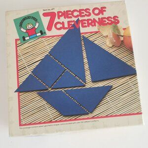 Vintage Discovery Toys Tangram Puzzle 7 Pieces Cleverness Game Mind Puzzle Learn